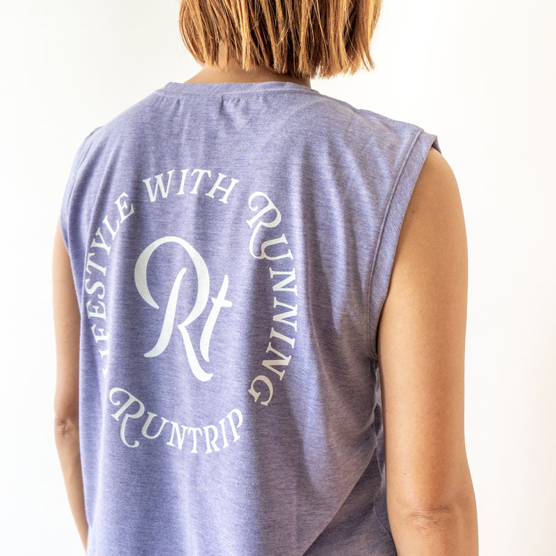 Rt Logo "LIFESTYLE WITH RUNNING" Sleeve-less Tee