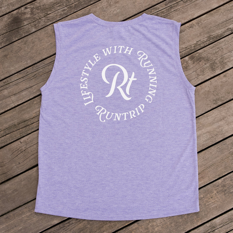 Rt Logo "LIFESTYLE WITH RUNNING" Sleeve-less Tee