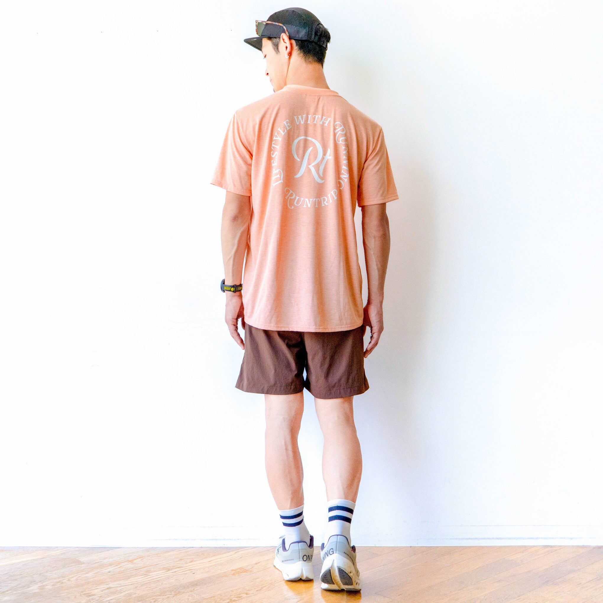【展示サンプル】Rt Logo "LIFESTYLE WITH RUNNING" Tee（Heather Orange）