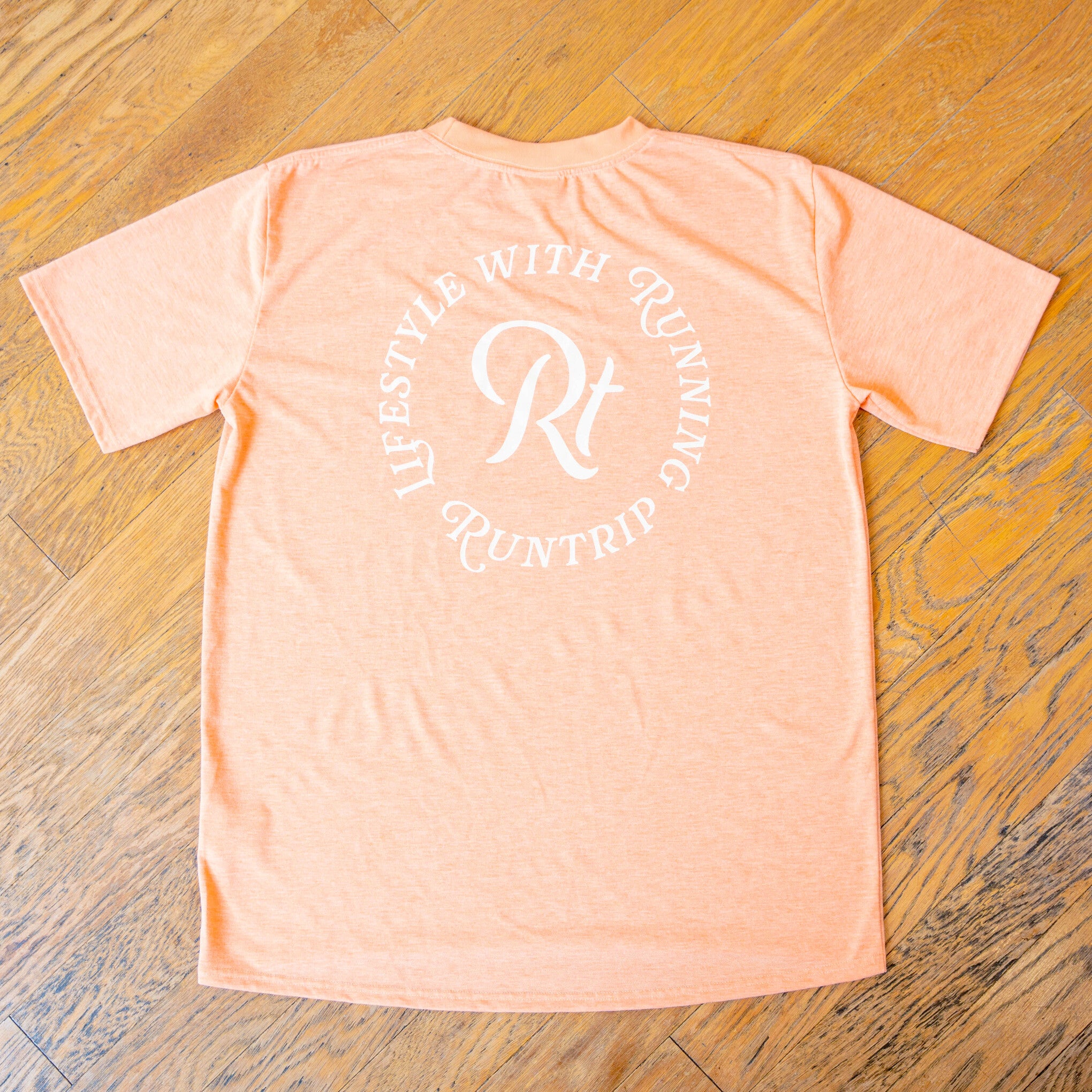 【展示サンプル】Rt Logo "LIFESTYLE WITH RUNNING" Tee（Heather Orange）