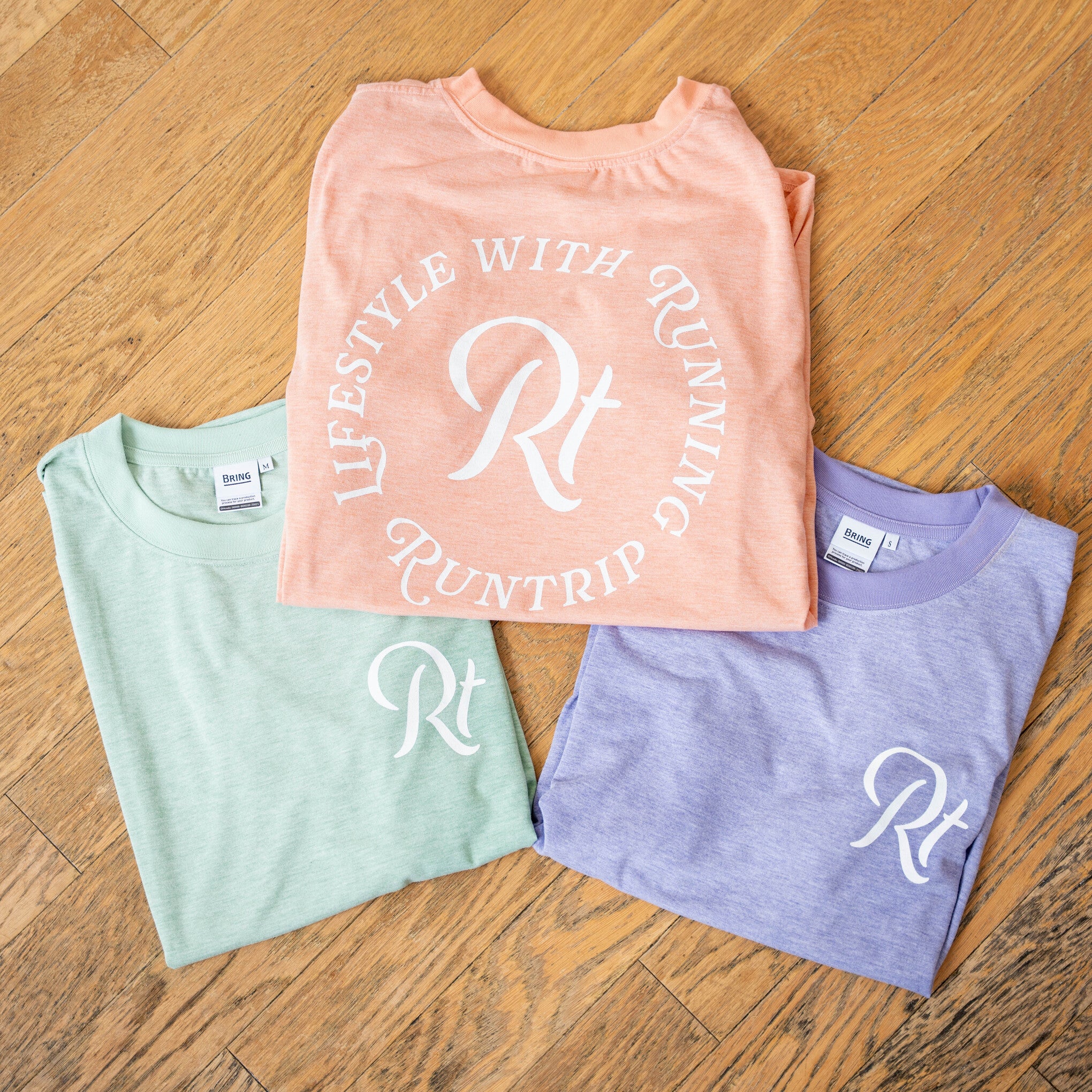 【展示サンプル】Rt Logo "LIFESTYLE WITH RUNNING" Tee（Heather Orange）