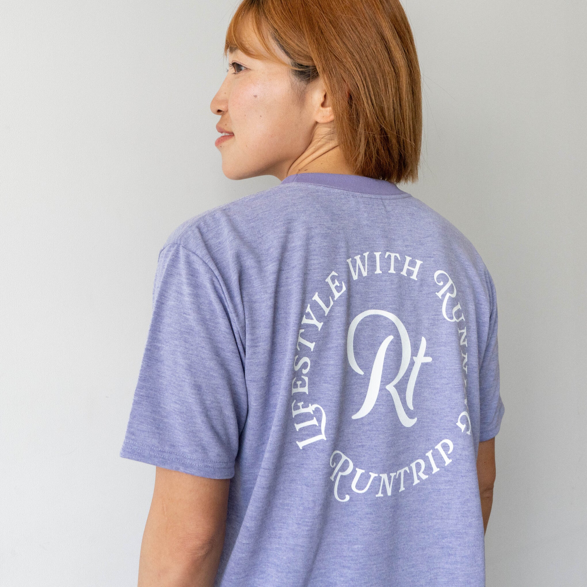 【展示サンプル】Rt Logo "LIFESTYLE WITH RUNNING" Tee（Heather Orange）