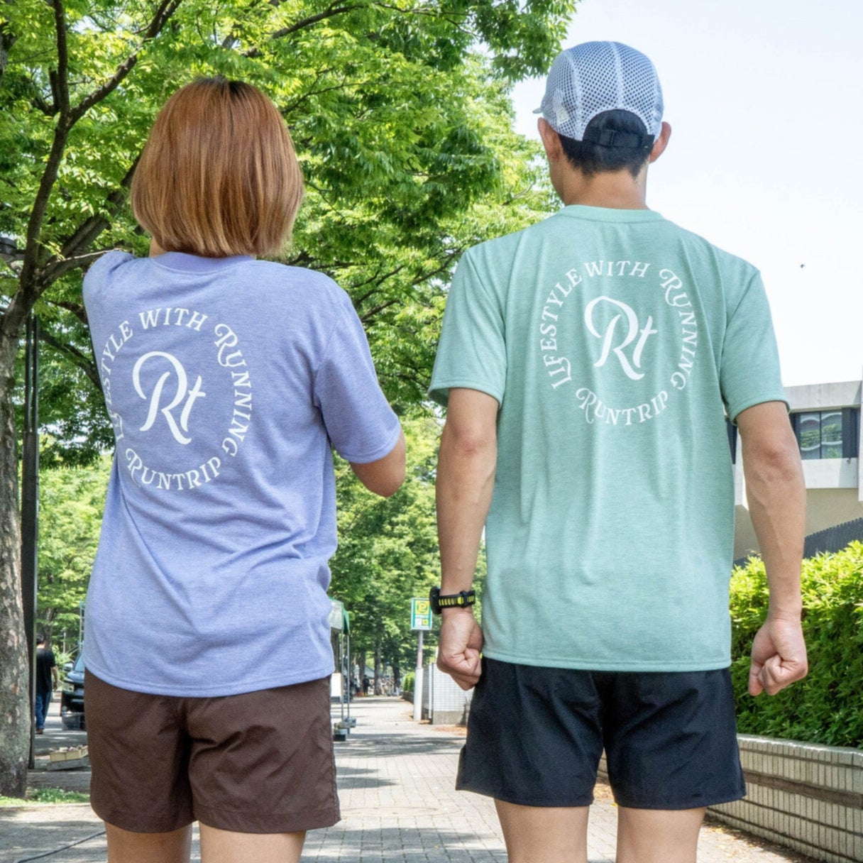 【展示サンプル】Rt Logo "LIFESTYLE WITH RUNNING" Tee（Heather Orange）