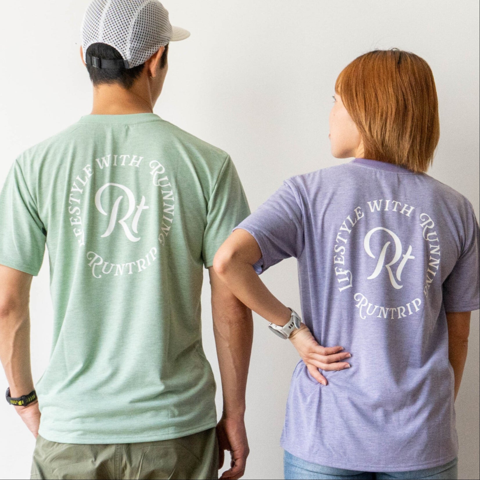 【展示サンプル】Rt Logo "LIFESTYLE WITH RUNNING" Tee（Heather Orange）