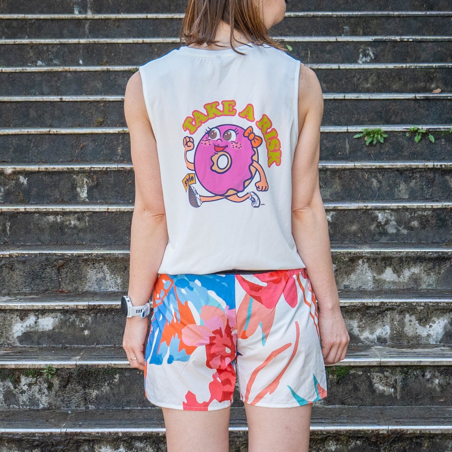 Style | DONUTS "TAKE A RISK" Sleeve-less Tee by JINGER (Men's White)