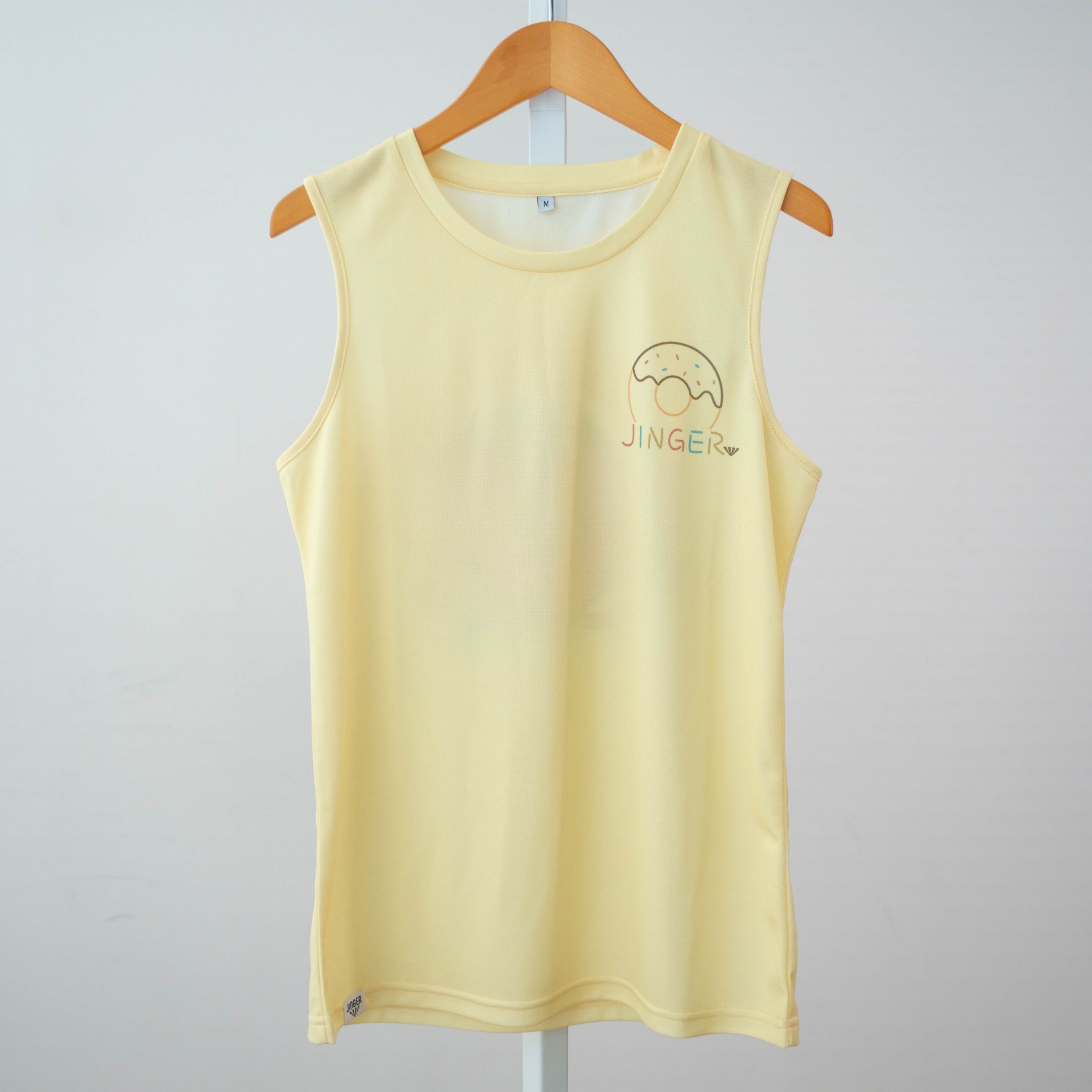 Style | DONUTS "TAKE A RISK" Sleeve-less Tee by JINGER (Women's Yellow)