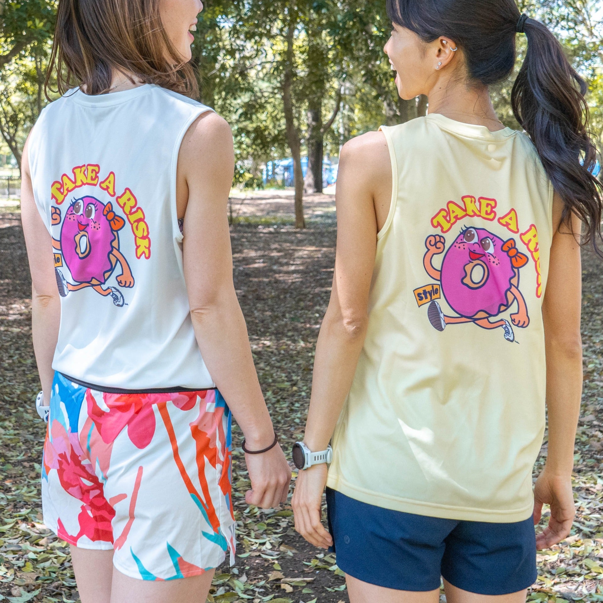 Style | DONUTS "TAKE A RISK" Sleeve-less Tee by JINGER (Women's Yellow)