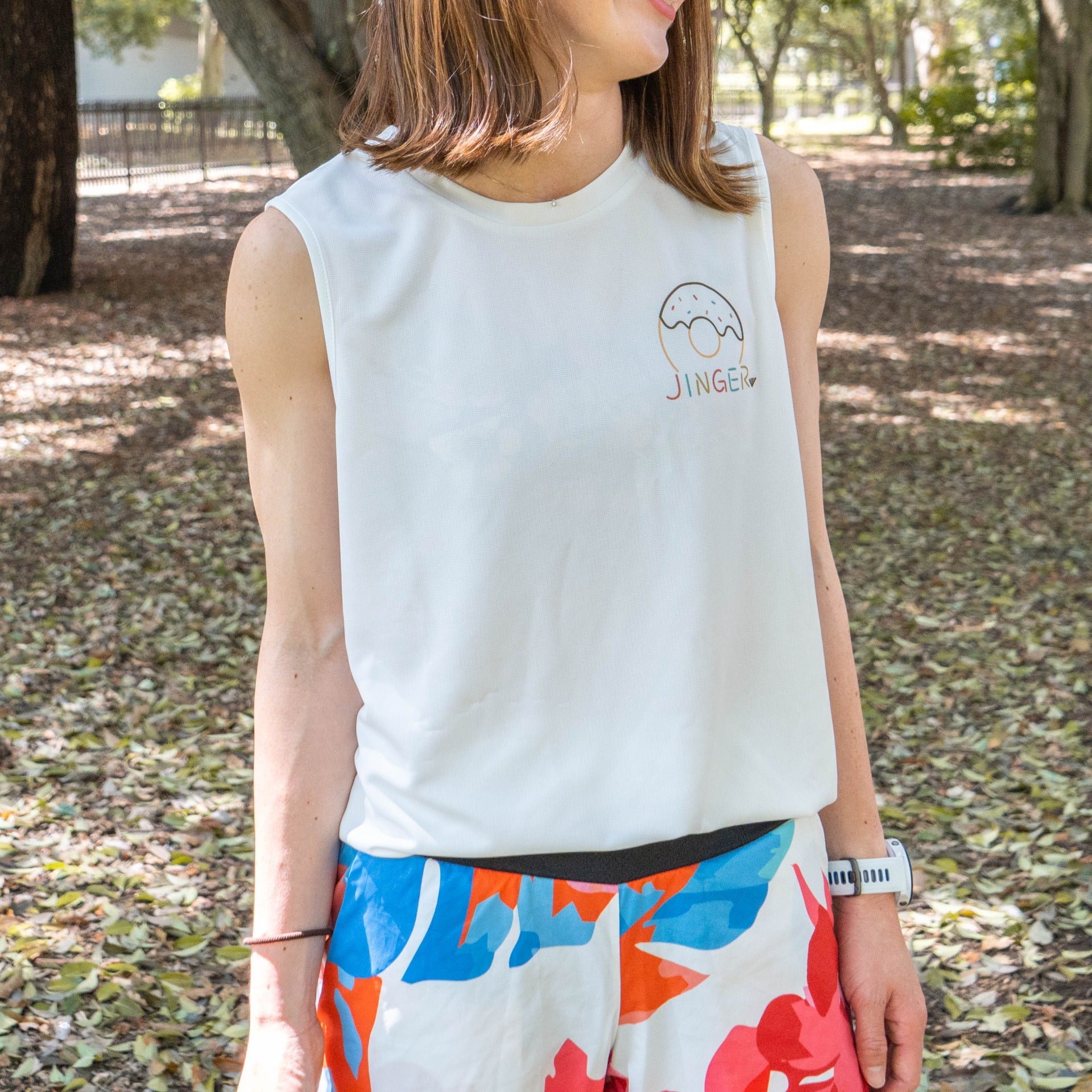 Style | DONUTS "TAKE A RISK" Sleeve-less Tee by JINGER (Men's White)