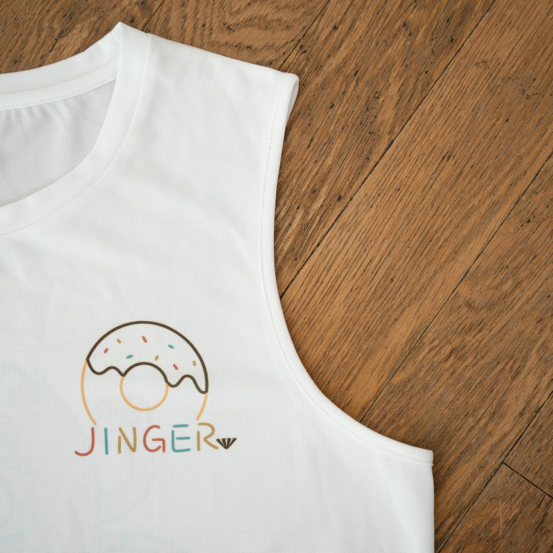 Style | DONUTS "TAKE A RISK" Sleeve-less Tee by JINGER (Men's White)