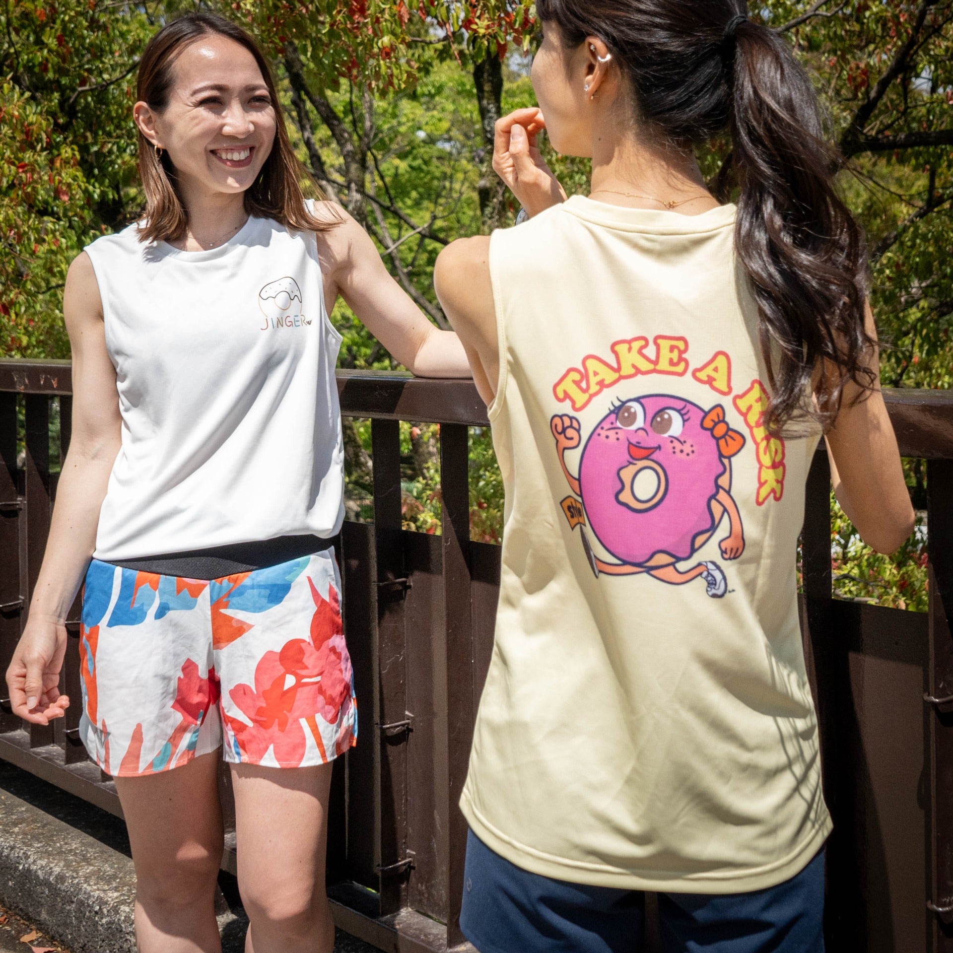 Style | DONUTS "TAKE A RISK" Sleeve-less Tee by JINGER (Men's White)