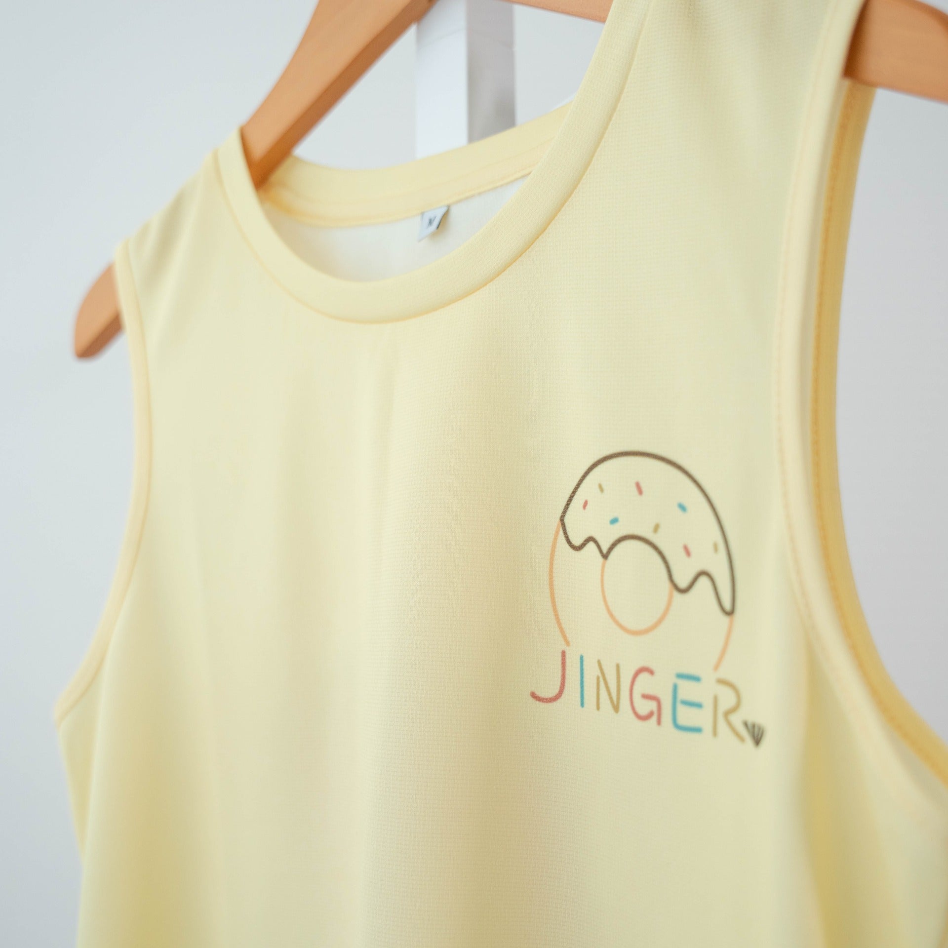 Style | DONUTS "TAKE A RISK" Sleeve-less Tee by JINGER (Women's Yellow)