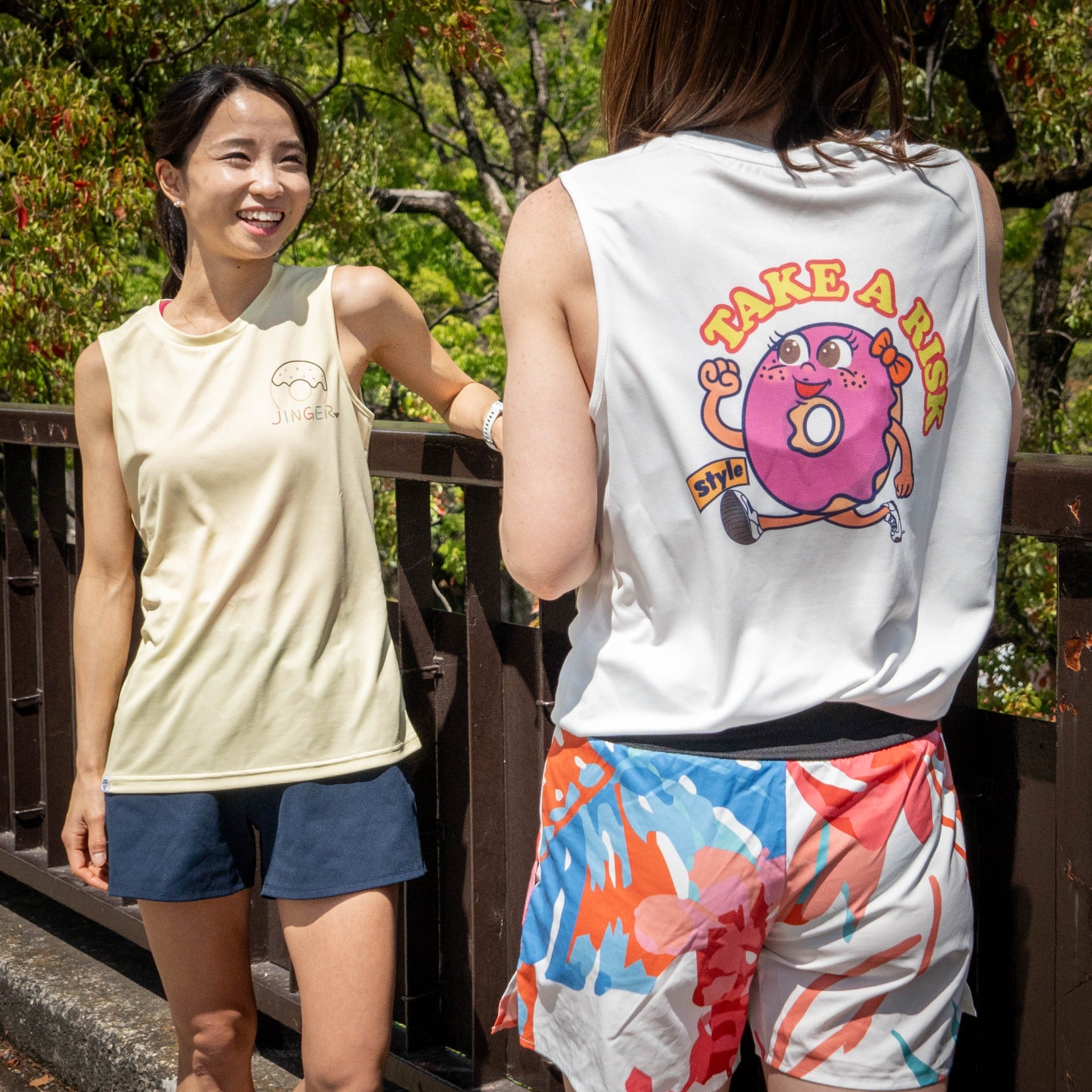 Style | DONUTS "TAKE A RISK" Sleeve-less Tee by JINGER (Men's White)