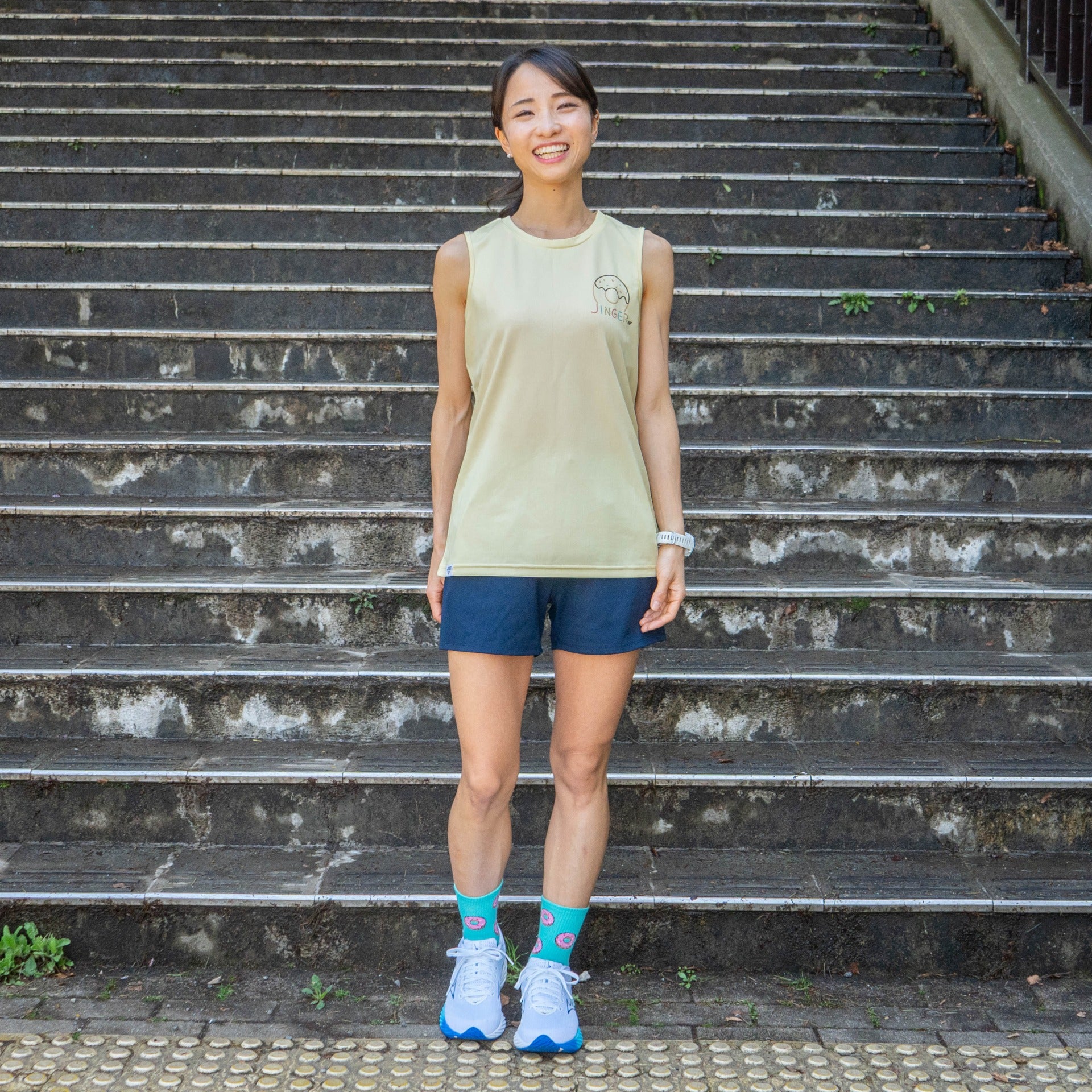 Style | DONUTS "TAKE A RISK" Sleeve-less Tee by JINGER (Women's Yellow)