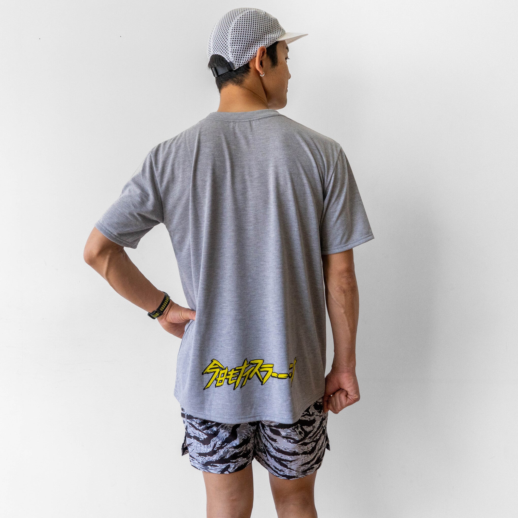 ランラジ Original Tee (Vintage-style Print / Gray)