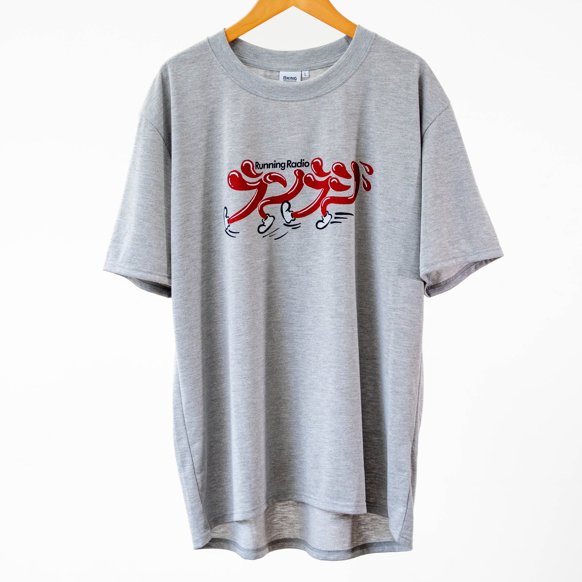 ランラジ Original Tee (Vintage-style Print / Gray)