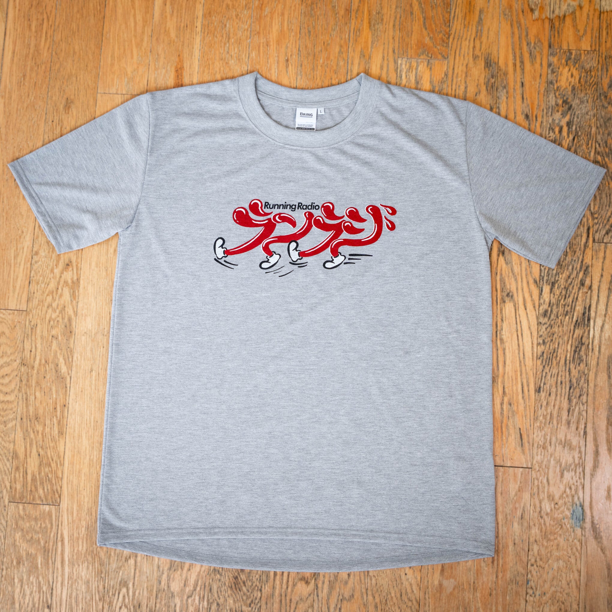 ランラジ Original Tee (Vintage-style Print / Gray)