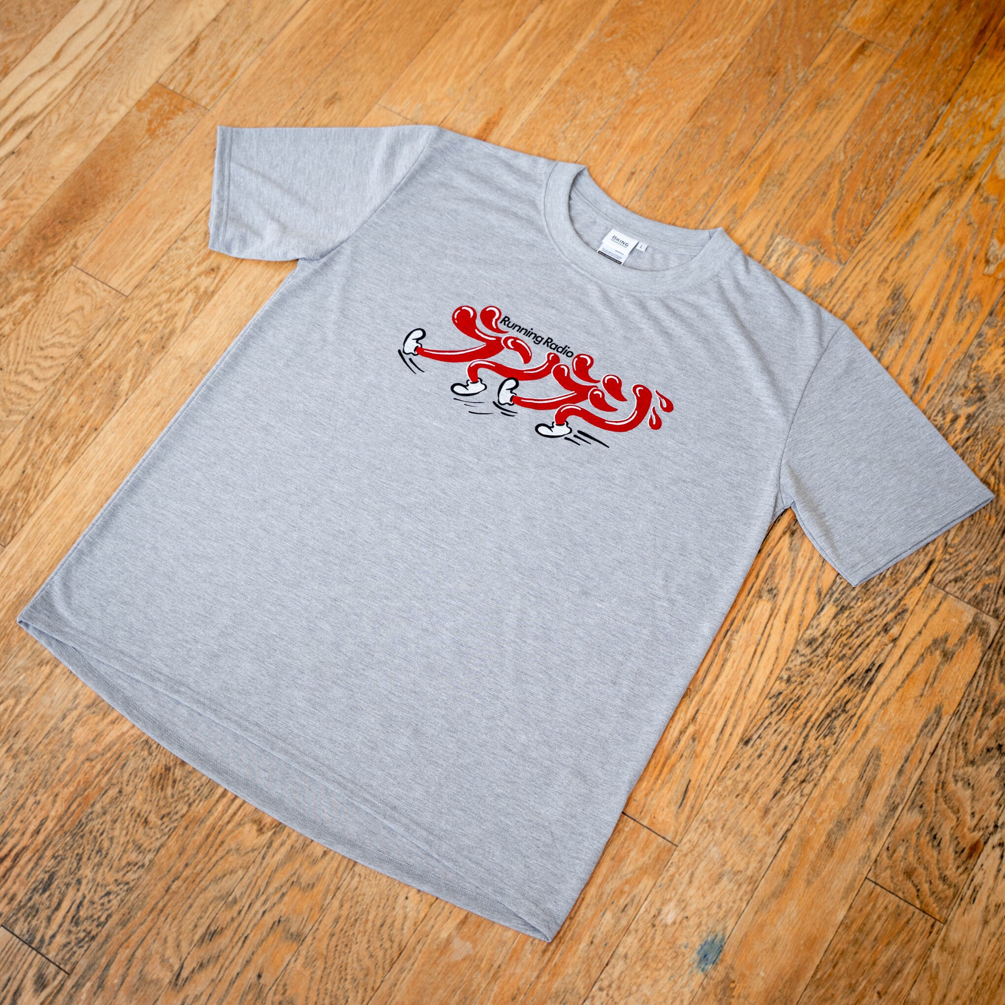 ランラジ Original Tee (Vintage-style Print / Gray)
