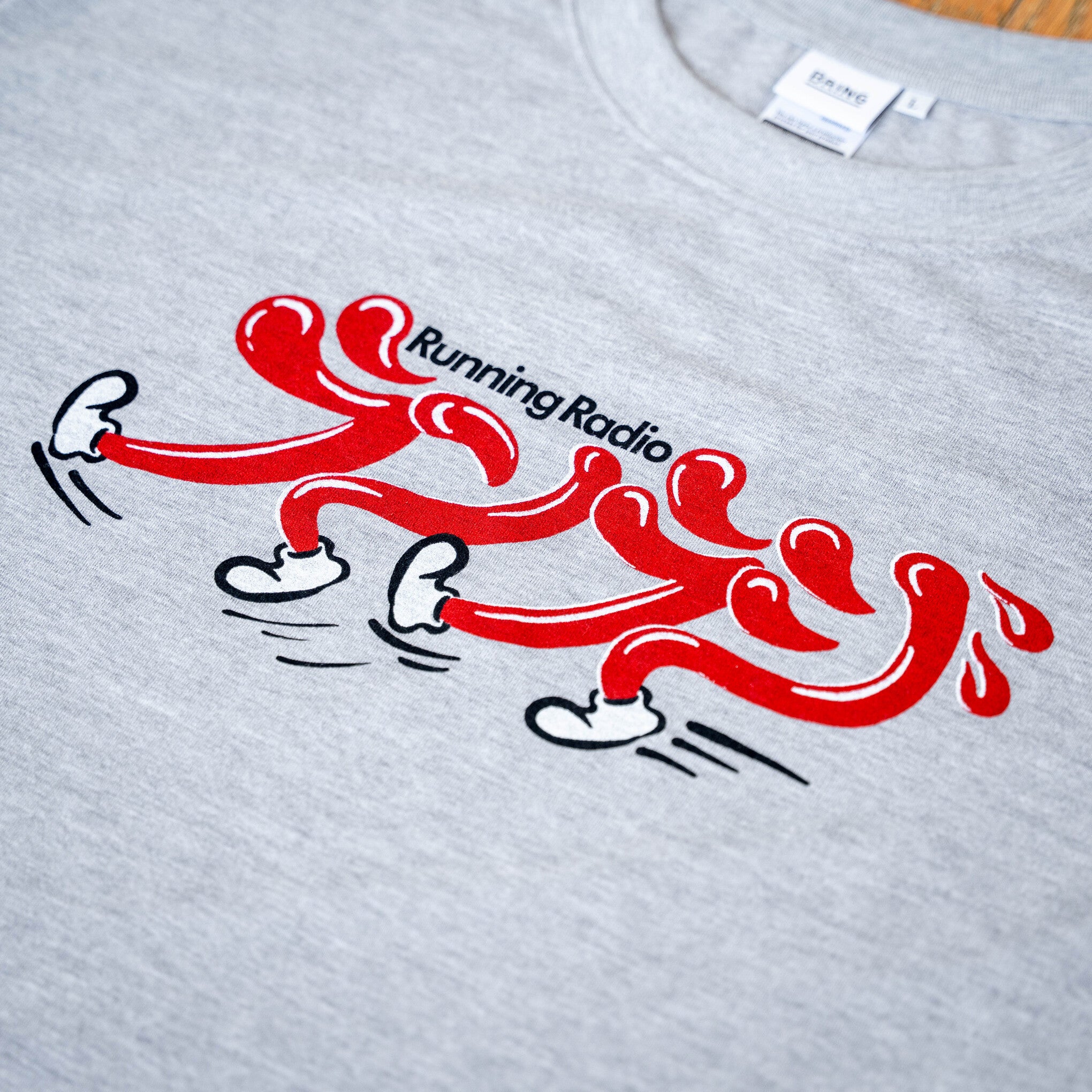 ランラジ Original Tee (Vintage-style Print / Gray)