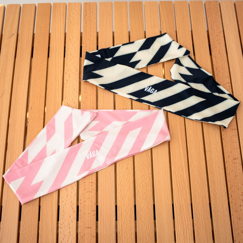 VAGA SUMMER PRINTED HEADBAND (PASTEL YELLOW / NAVY BLUE)