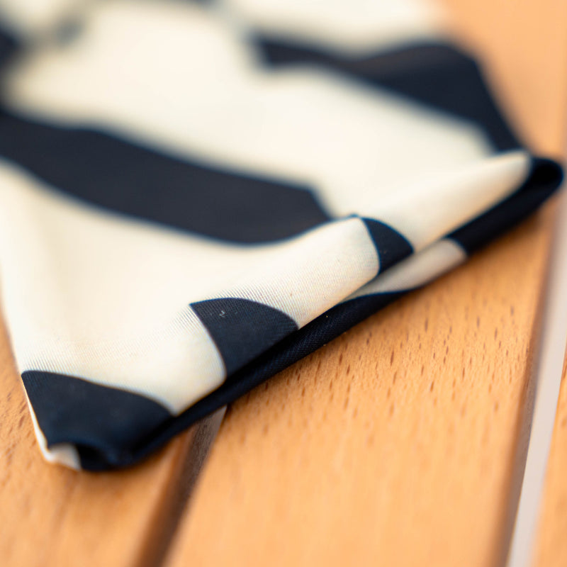 VAGA SUMMER PRINTED HEADBAND (PASTEL YELLOW / NAVY BLUE)