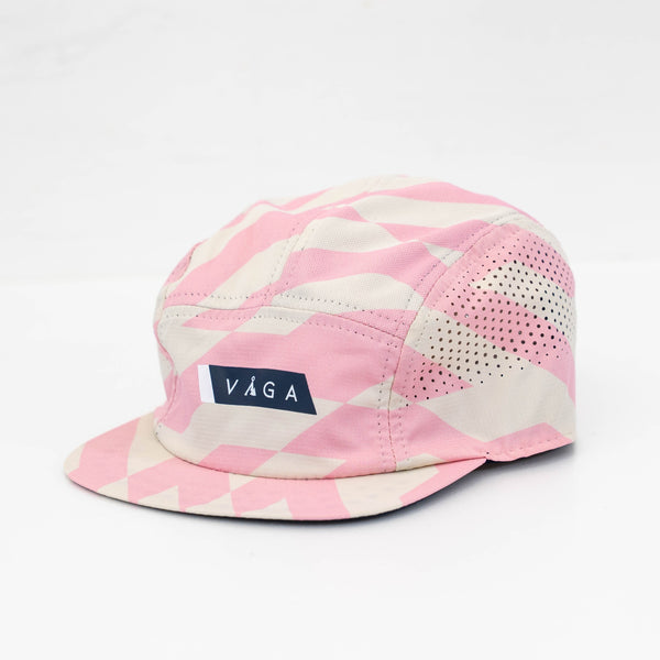 VAGA FEATHER RACING CAP (TAUPE GREY / PASTEL PINK / NAVY BLUE)