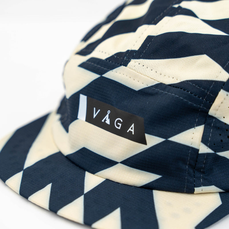 VAGA FEATHER RACING CAP (PASTEL YELLOW / NAVY BLUE)
