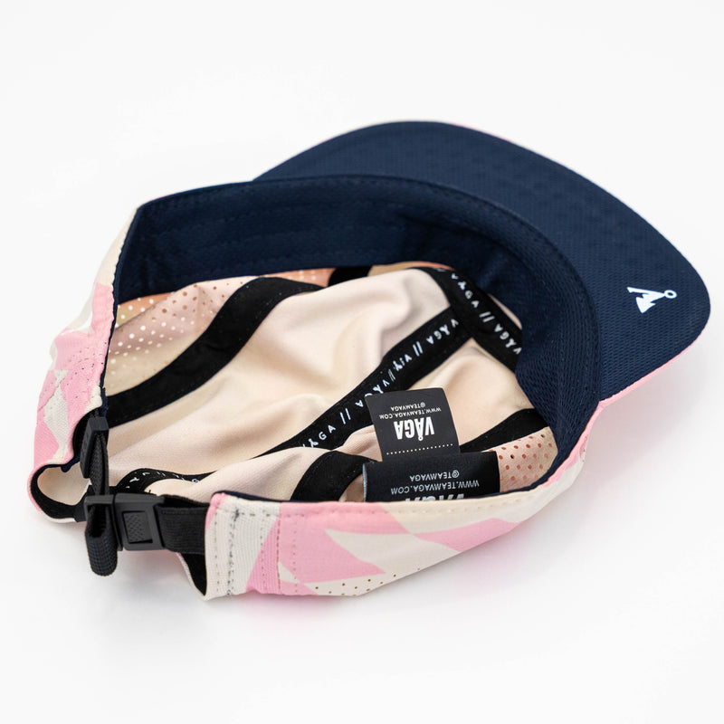 VAGA FEATHER RACING CAP (TAUPE GREY / PASTEL PINK / NAVY BLUE)