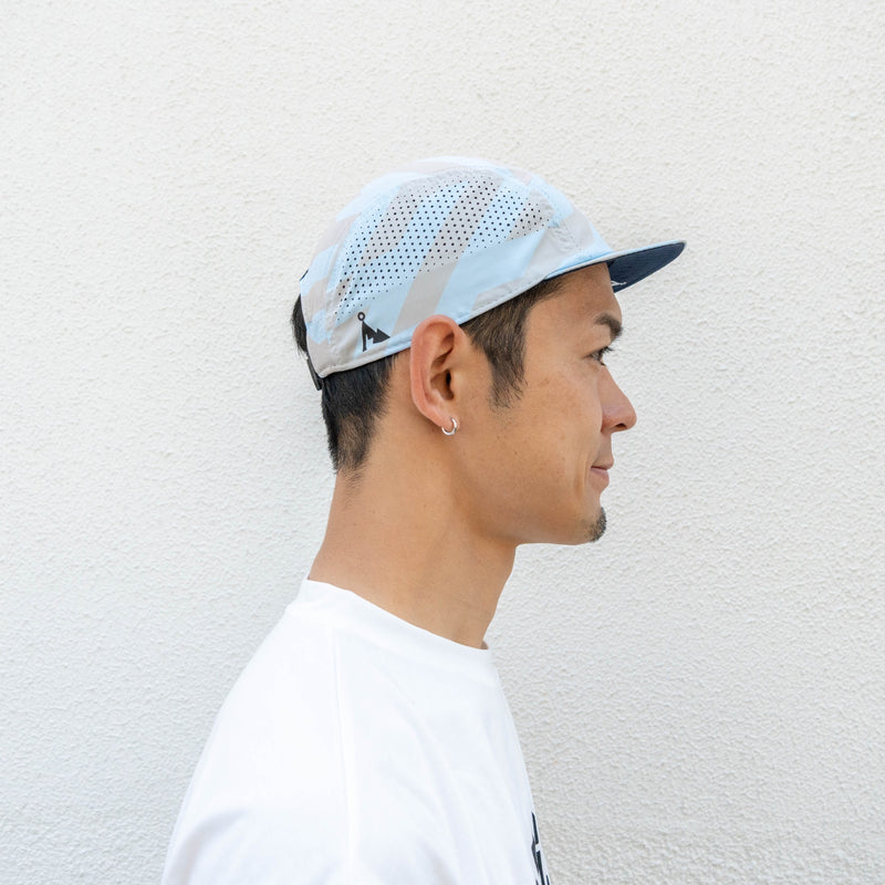 VAGA FEATHER RACING CAP (PASTEL BLUE / LIGHT TAUPE / NAVY BLUE)
