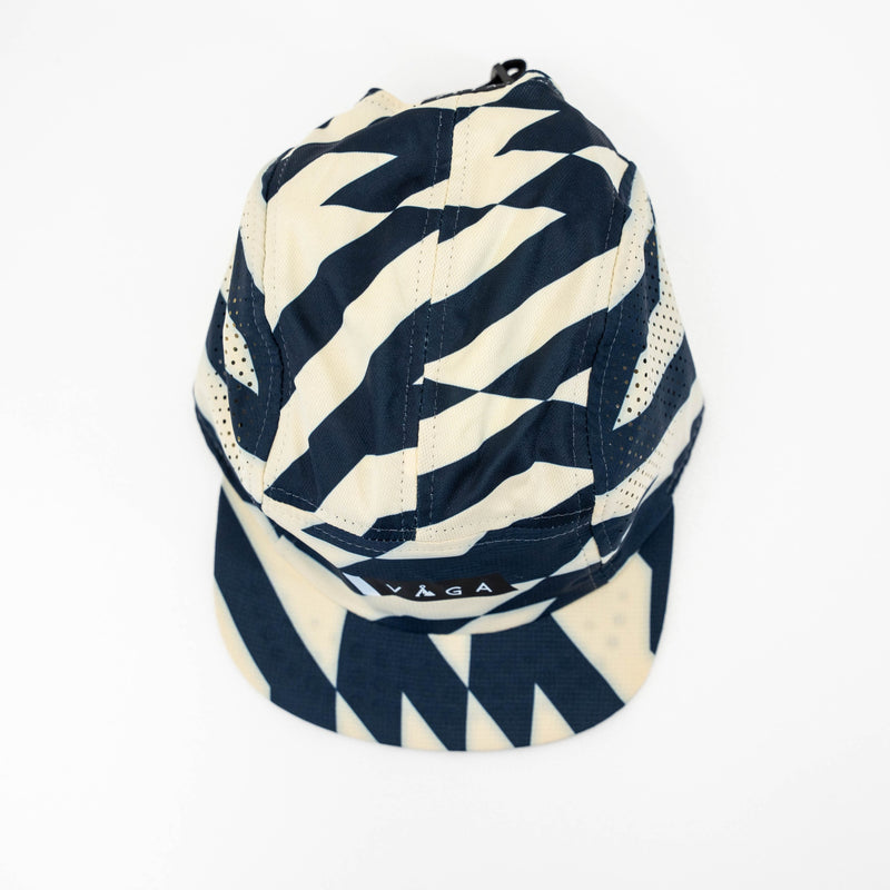 VAGA FEATHER RACING CAP (PASTEL YELLOW / NAVY BLUE)