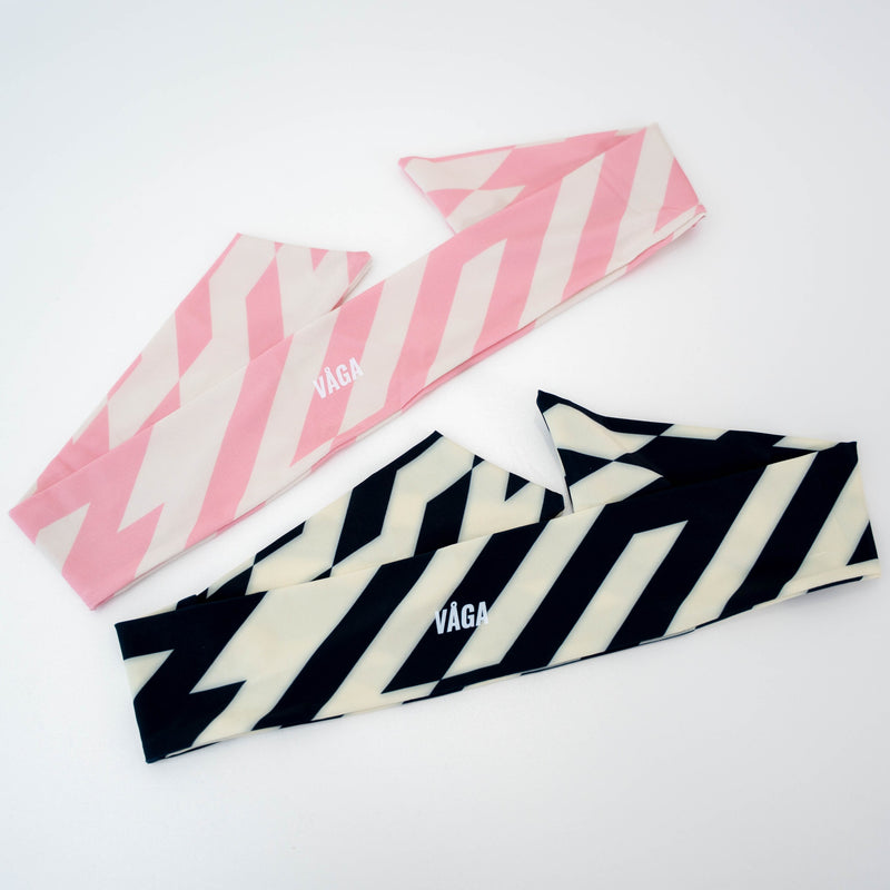 VAGA SUMMER PRINTED HEADBAND (PASTEL YELLOW / NAVY BLUE)