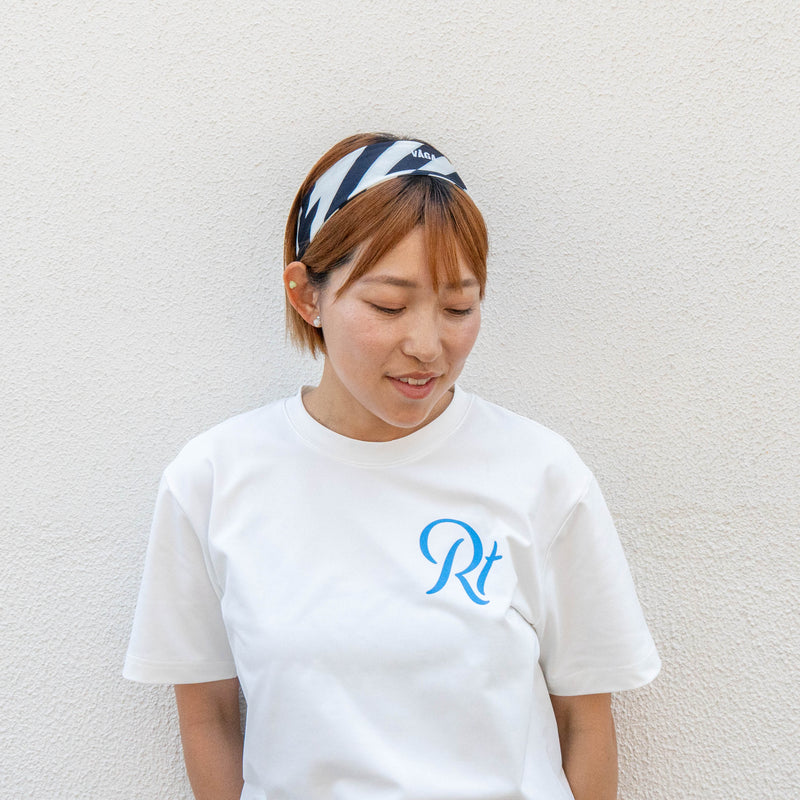 VAGA SUMMER PRINTED HEADBAND (PASTEL YELLOW / NAVY BLUE)