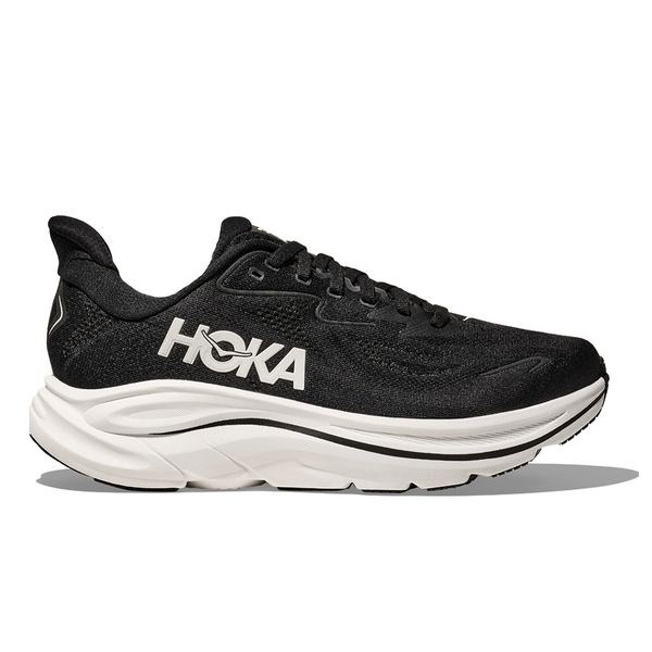 HOKA M CLIFTON 10 WIDE (MENS) BLACK / WHITE