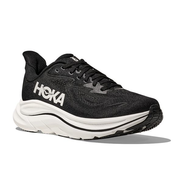 HOKA M CLIFTON 10 WIDE (MENS) BLACK / WHITE