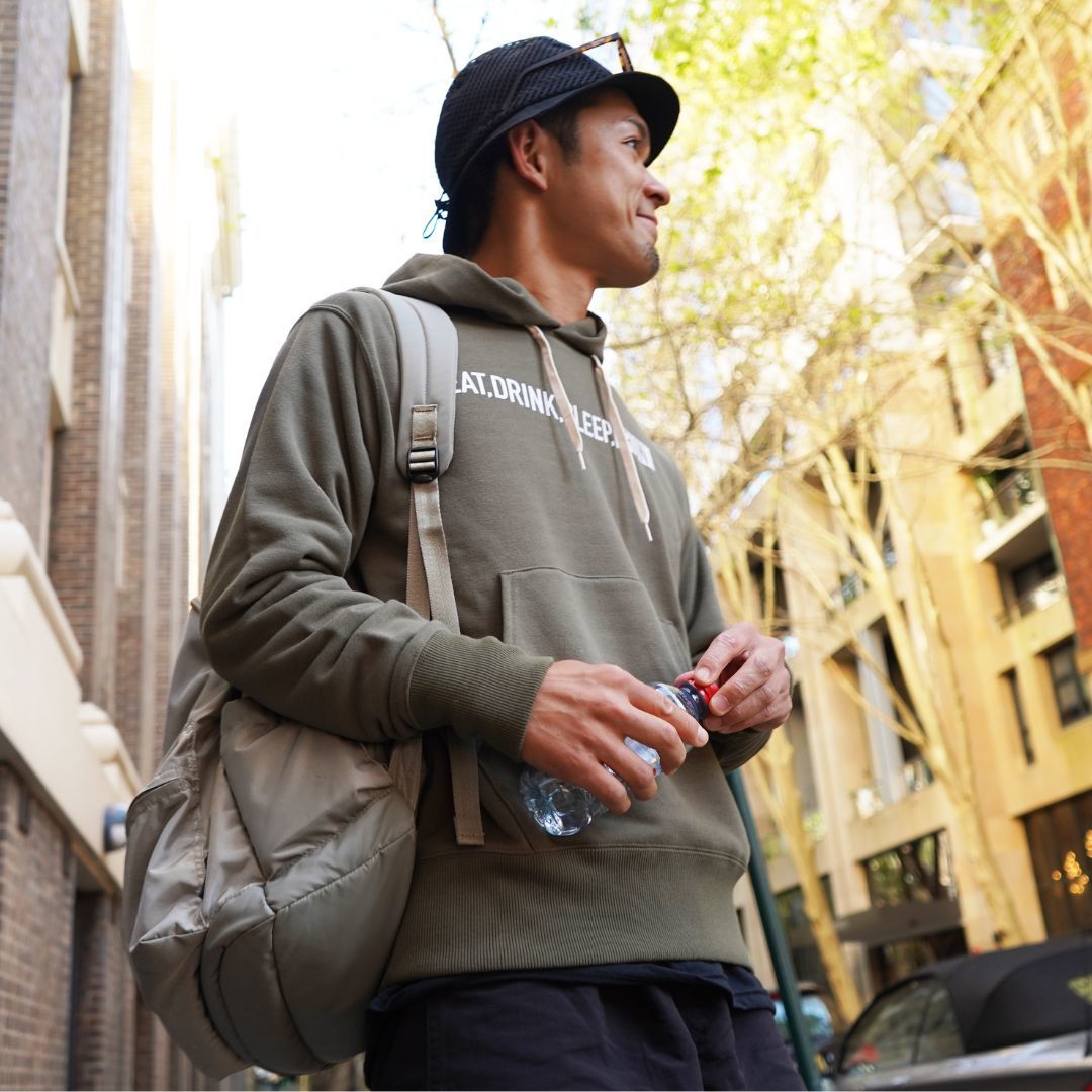 EAT DRINK SLEEP RUN / STREET Hoodie (Khaki)