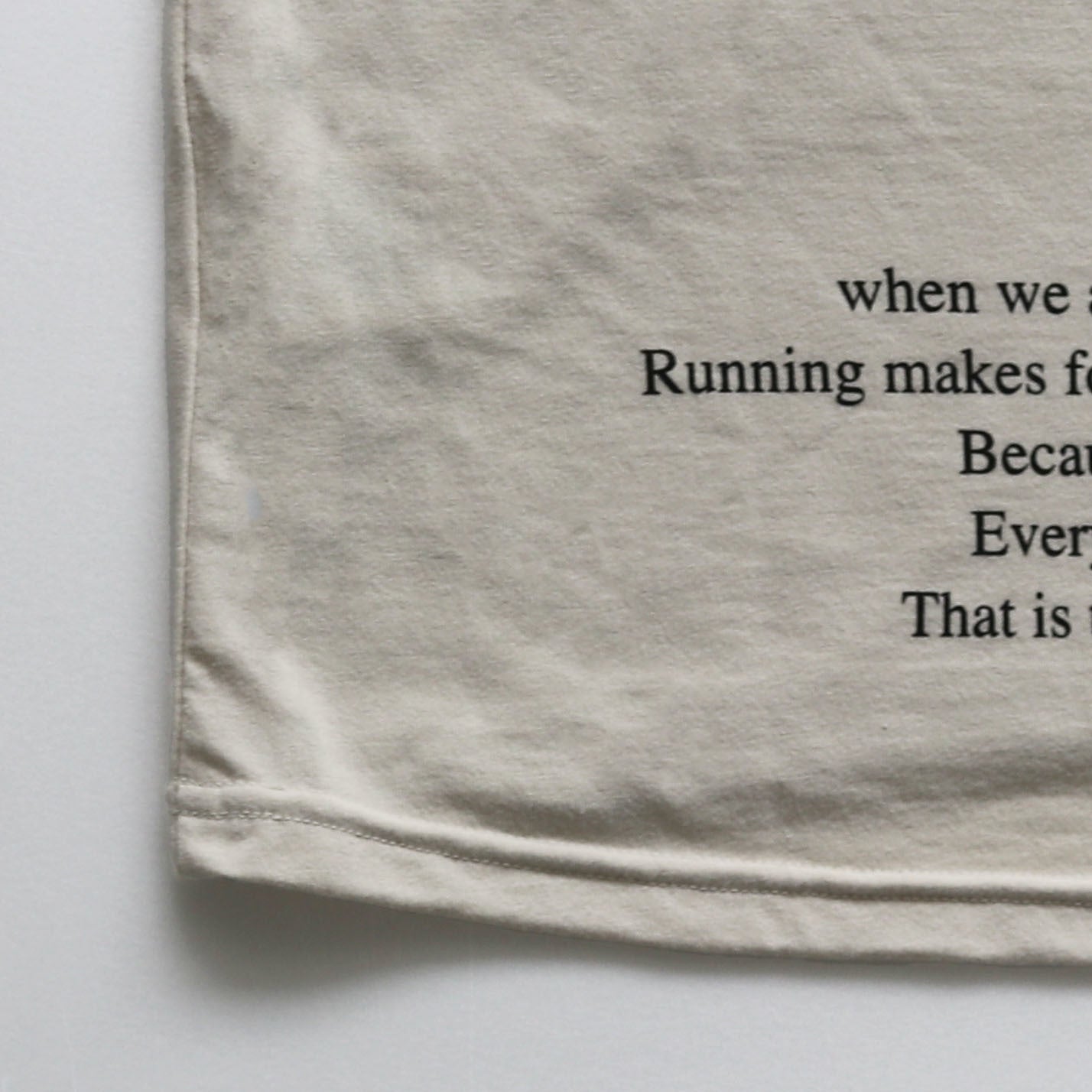 EAT DRINK SLEEP RUN / STREET Long-Sleeve Tee Vertical Mono (Beige)