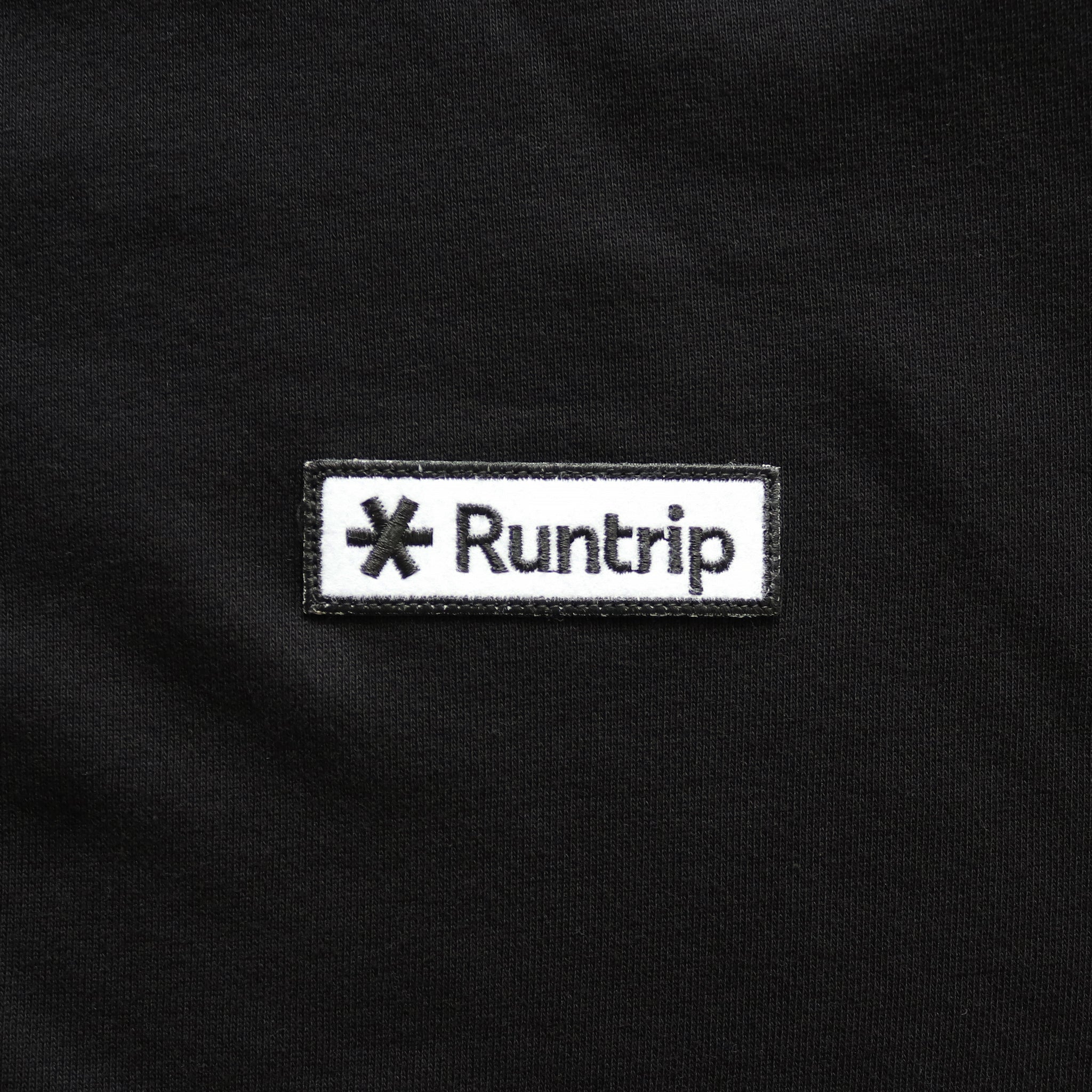 Runtrip Logo Patch Full Zip Hoodie (Black) 