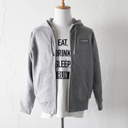 Runtrip Logo Patch Full Zip Hoodie (Gray) 