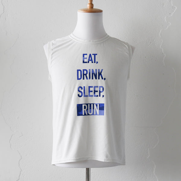 EAT DRINK SLEEP RUN / STREET Sleeve-less Tee 2023 Limited BLUE Camo (White)