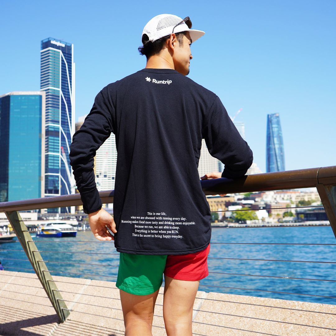 EAT DRINK SLEEP RUN / STREET Long-Sleeve Tee Vertica Mono (Black)