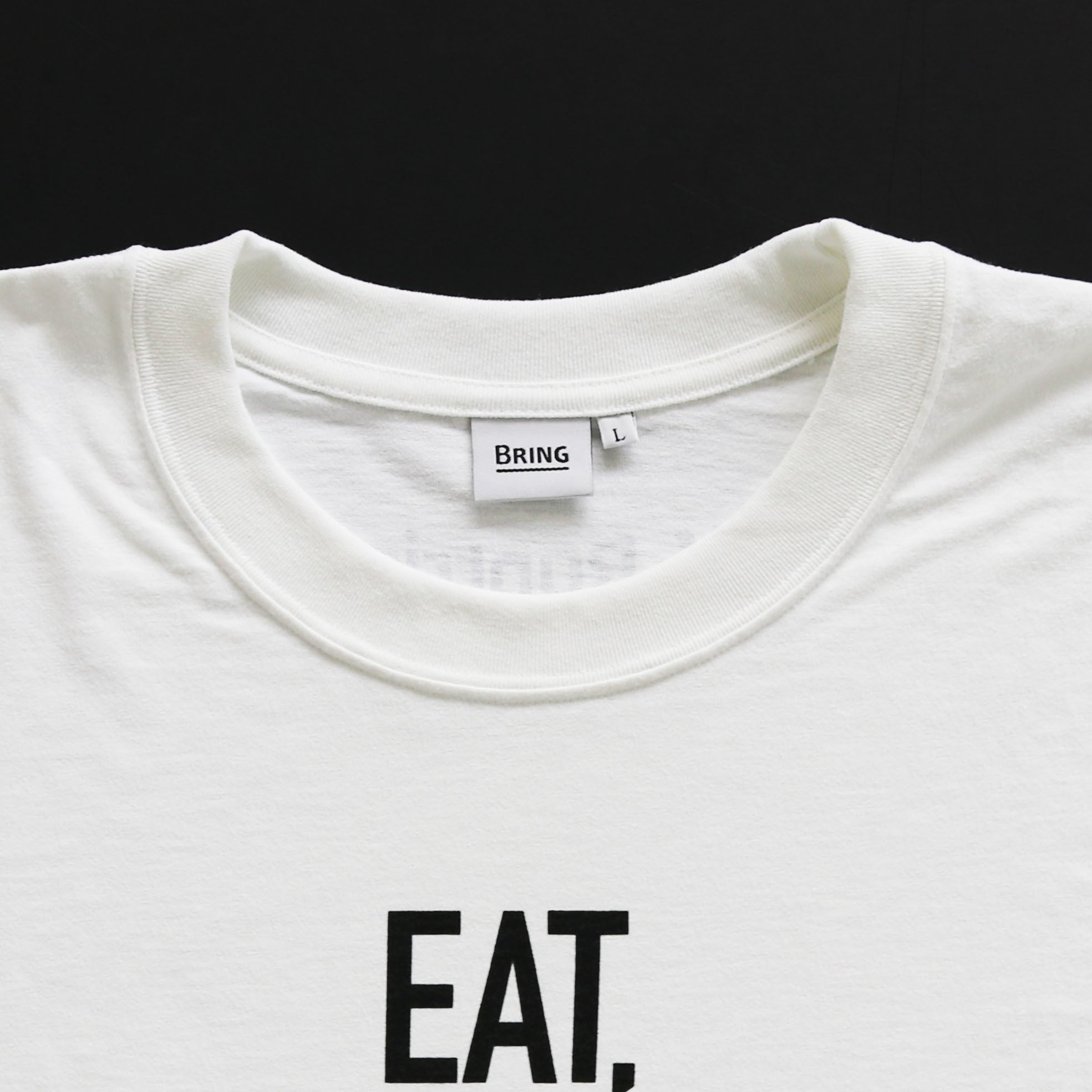 EAT DRINK SLEEP RUN / STREET Long-Sleeve Tee Vertical Mono (White)