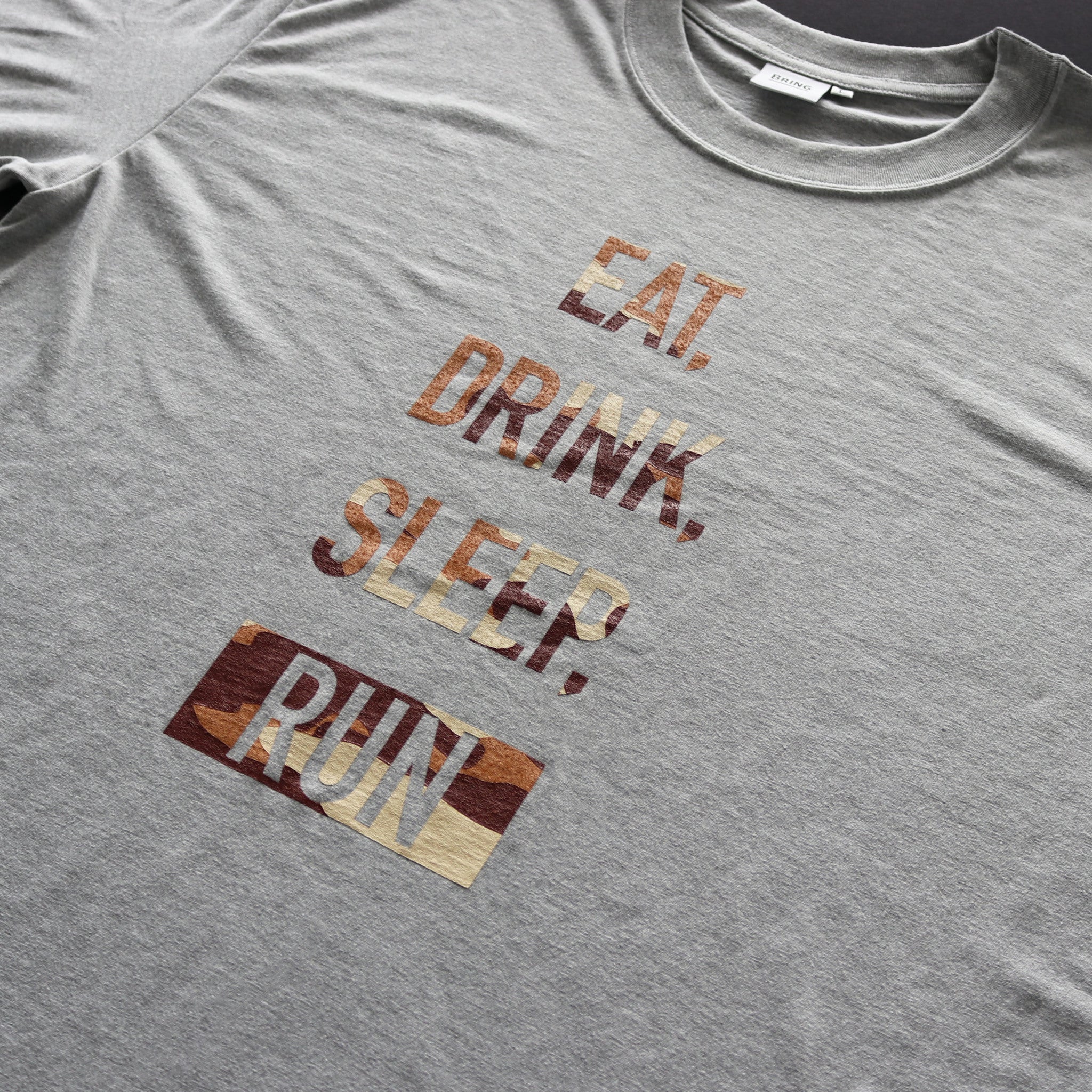 EAT DRINK SLEEP RUN / STREET Long-Sleeve Tee (BROWN Camo/Gray)