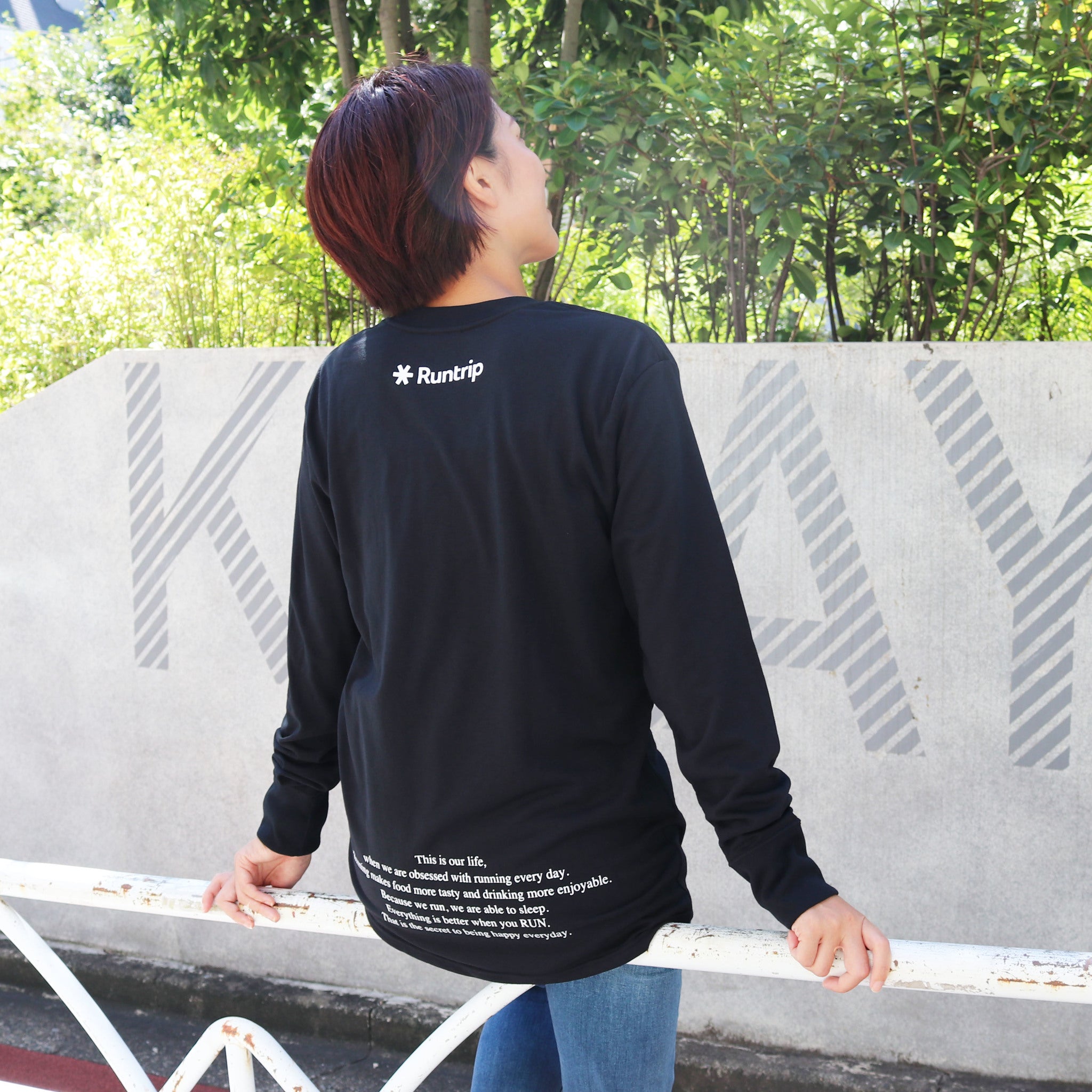 EAT DRINK SLEEP RUN / STREET Long-Sleeve Tee Vertica Mono (Black)