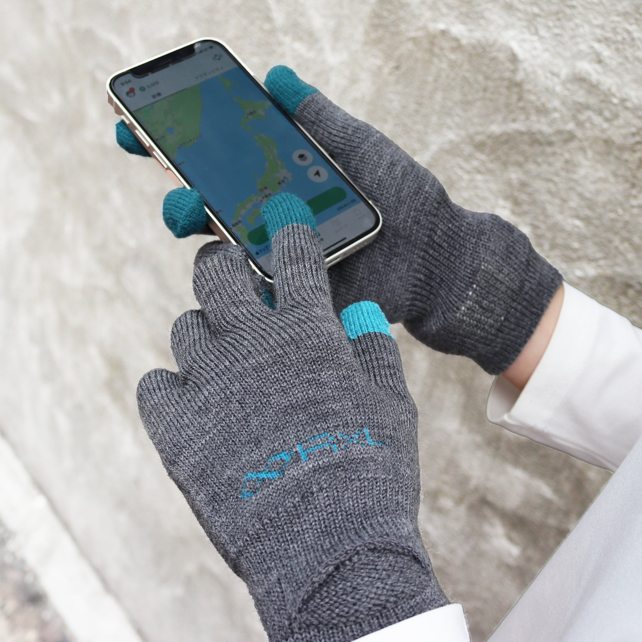 R×L｜メリノグローブ ミッド （チャコール/グリーン）