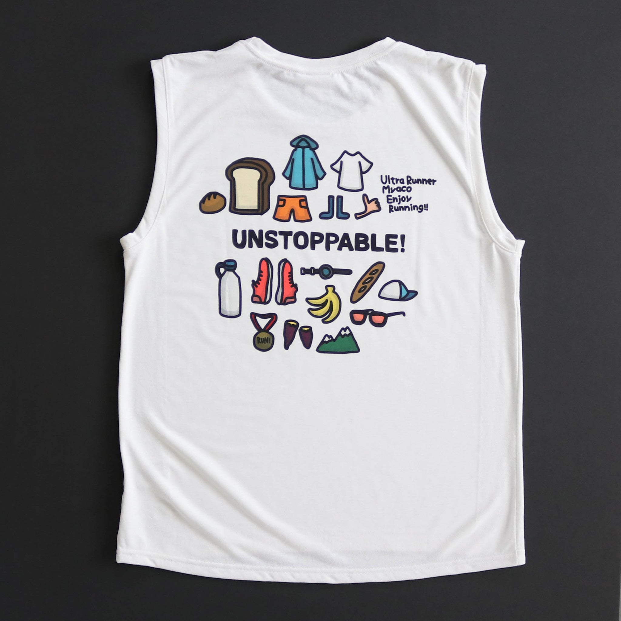 Enjoy Running with Myaco Sleeve-less Tee – Runtrip Store