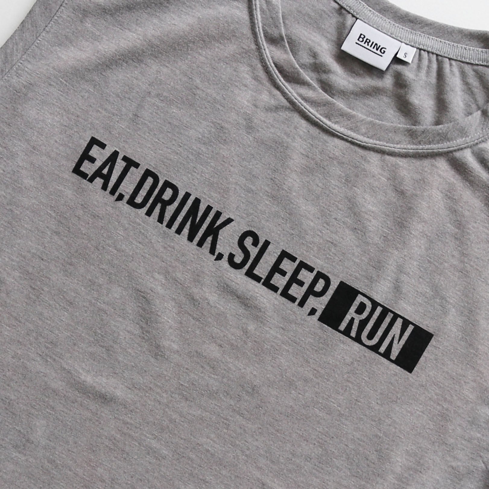 EAT DRINK SLEEP RUN / STREET Sleeve-less (Gray)