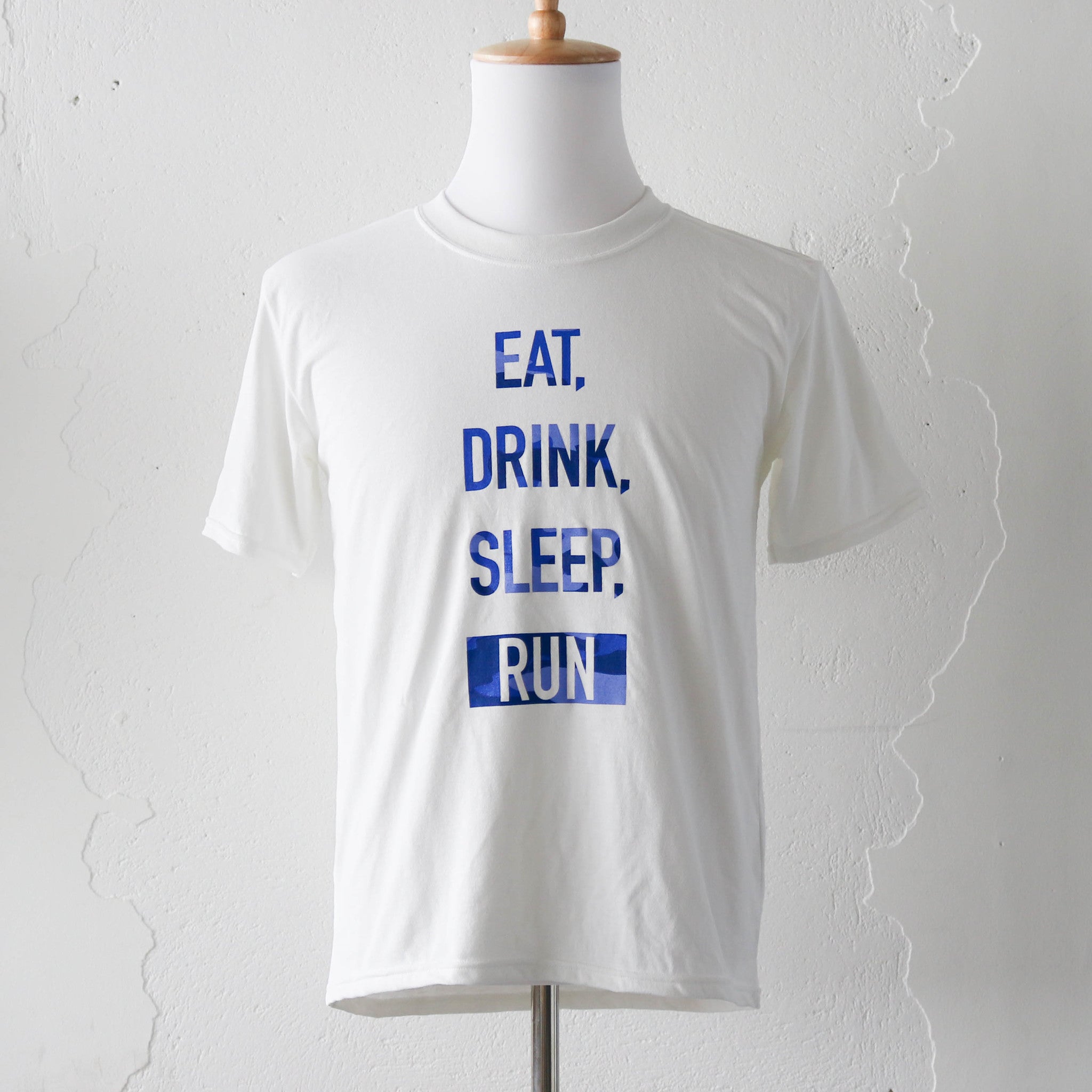 EAT DRINK SLEEP RUN / STREET Tee 2023 Limited BLUE Camo (White)