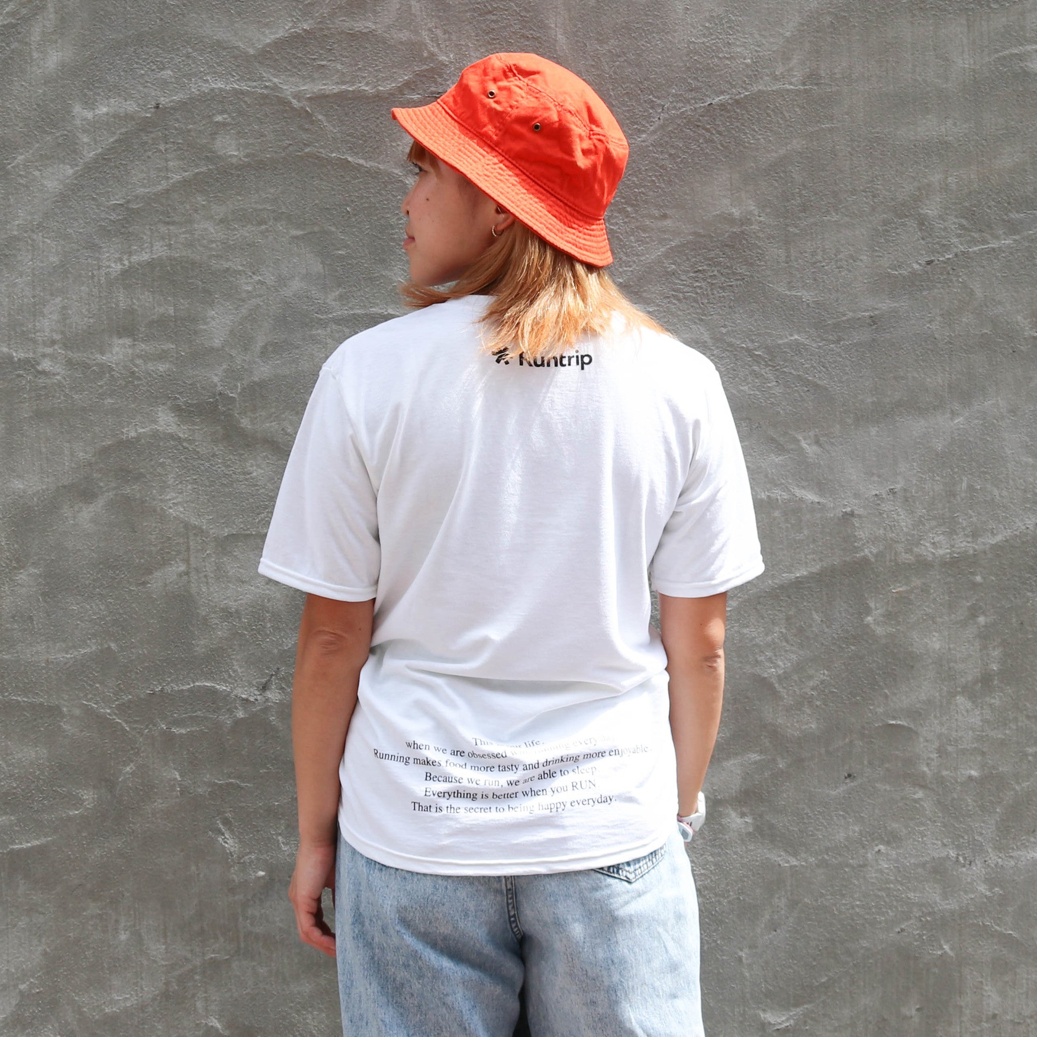 EAT DRINK SLEEP RUN / STREET Tee Vertical  Mono (White)