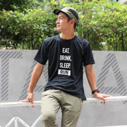 EAT DRINK SLEEP RUN / STREET Tee Vertical Mono (Black)