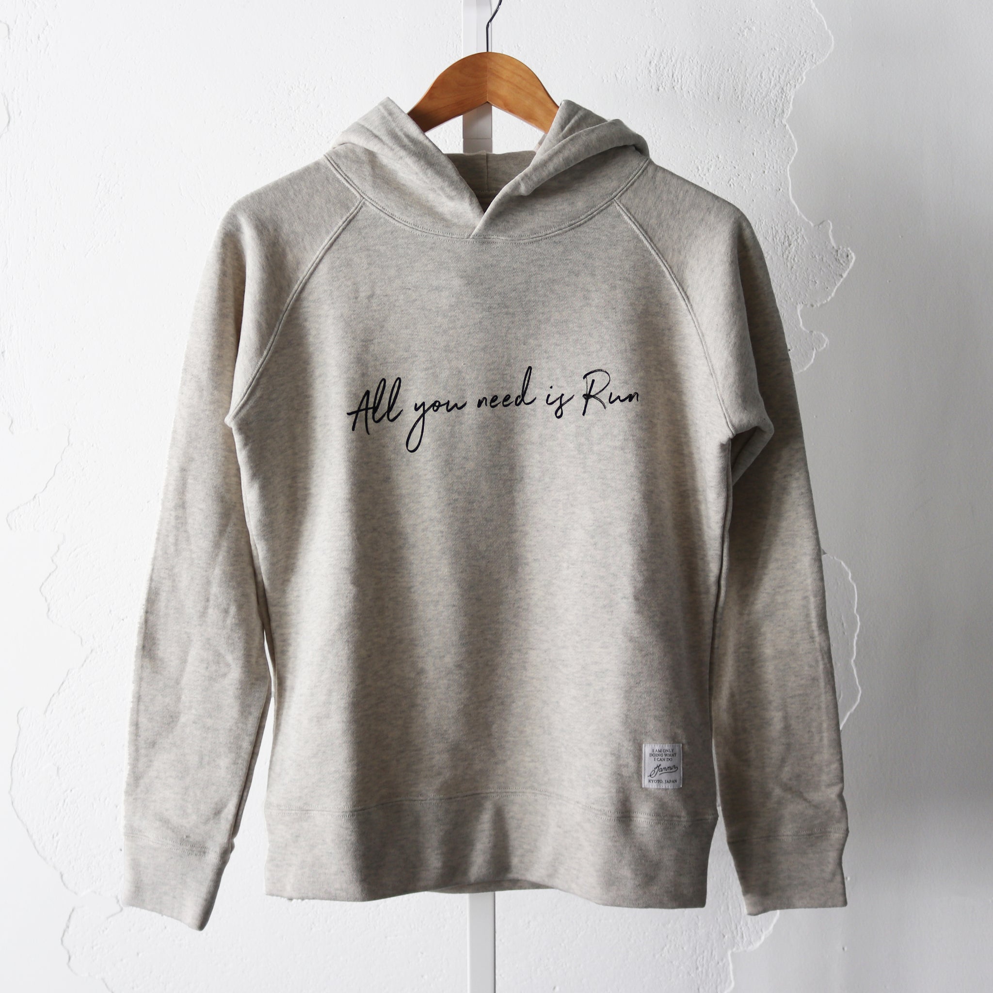 All you need is Run Hoodie by JAMMIN 2nd Model (Oatmeal)