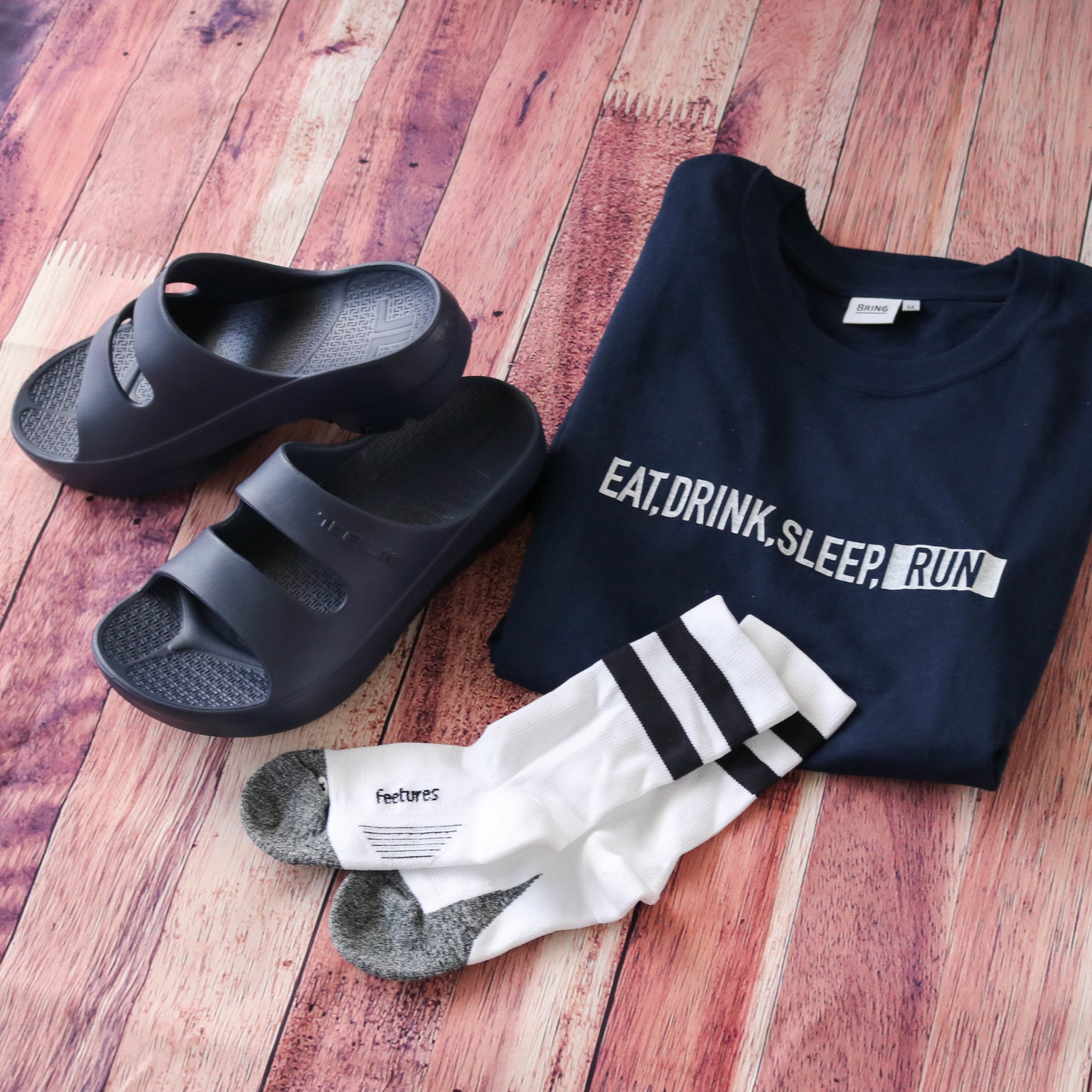 TELICリカバリーサンダル（テリック）W-STRAP（ネイビー）| Runtrip Store